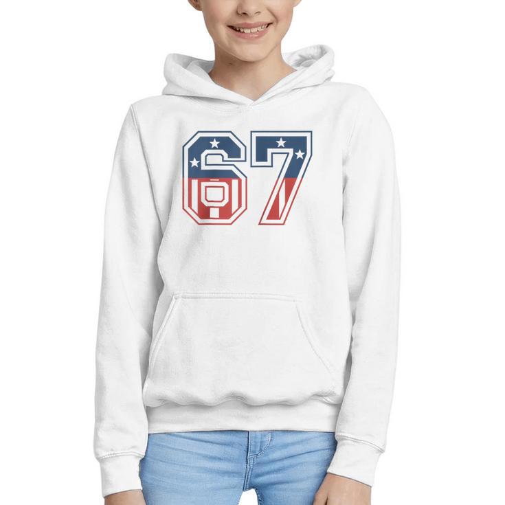 Number 67 USA Raglan Baseball Tee Graphic Youth Hoodie