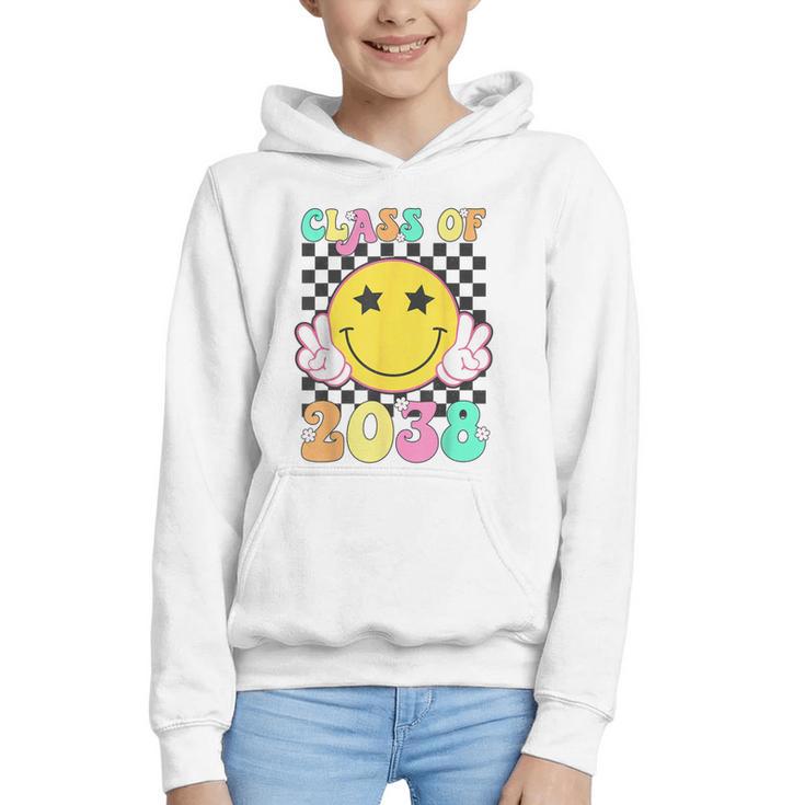 Retro Class Of 2038 Grow With Me Back To School Kindergarten Graphic Youth Hoodie