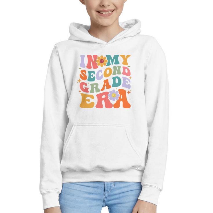 In My Second Grade Era Back To School Retro Groovy 2nd Grade Graphic Youth Hoodie
