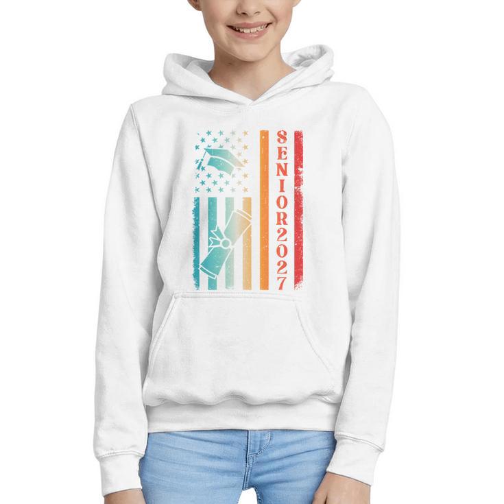 Senior 2027 Class Of 2027 Graduation USA Flag Back To School Performance Graphic Youth Hoodie