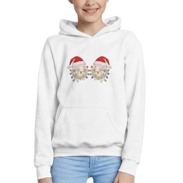 Stop Staring At My Balls Comedy Christmas Baseball Graphic Youth Hoodie