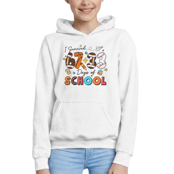 I Survived 67 33 Days Of School Baseball Basketball Football Graphic Youth Hoodie