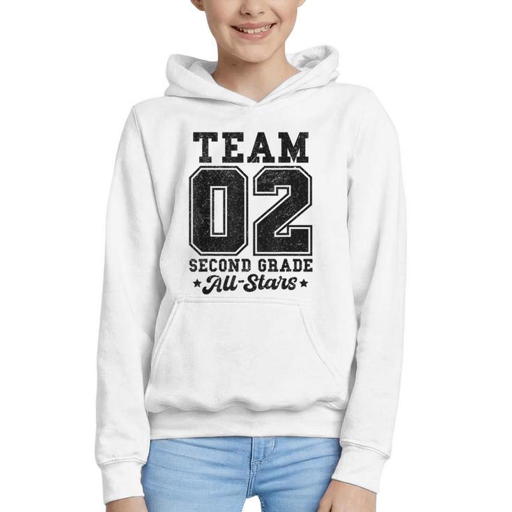 Team 2nd Grade All-Stars Back To School Sports Jersey Graphic Youth Hoodie