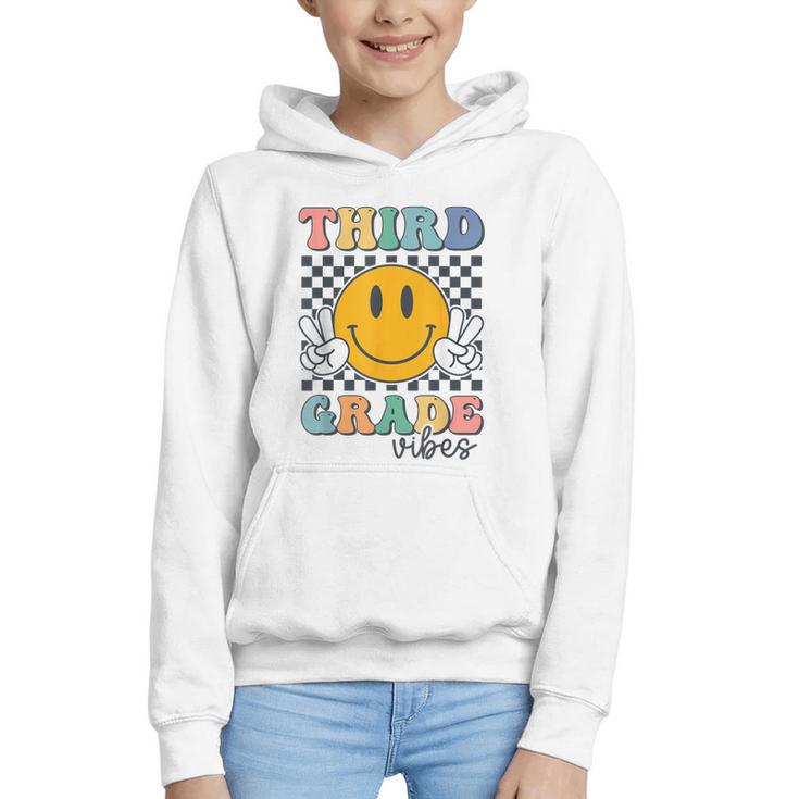 Third Grade Vibes Retro Smile Back To School 3rd Grade Team Graphic Youth Hoodie