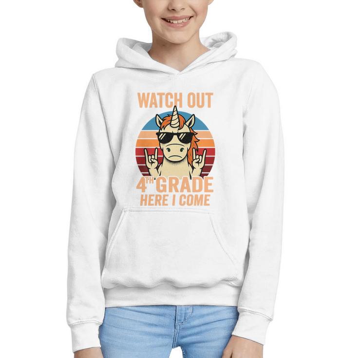 Watch Out Fourth Grade 2026 Back To School 4th Grade Boys Premium Tri-Blend Graphic Youth Hoodie