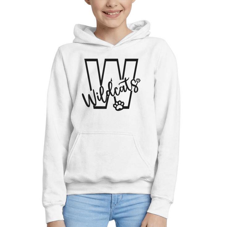 Wildcats School Sports Fan Team Spirit Mascot Back To School Graphic Youth Hoodie