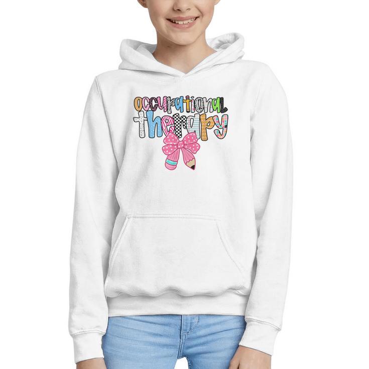 Women Occupational Therapy OT Pencil Bow Back To School COTA Graphic Youth Hoodie