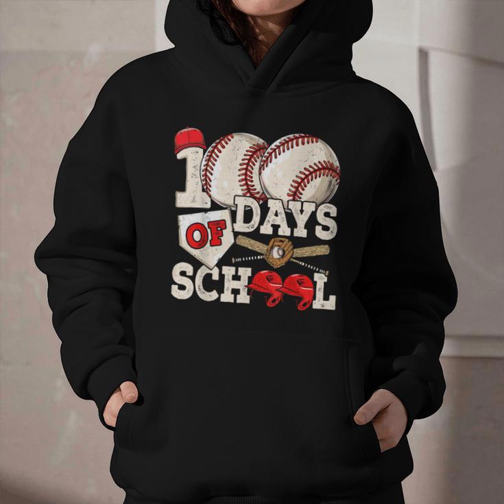 100 Days Of School Baseball 100th Day Of School Kids Teacher Graphic Youth Hoodie