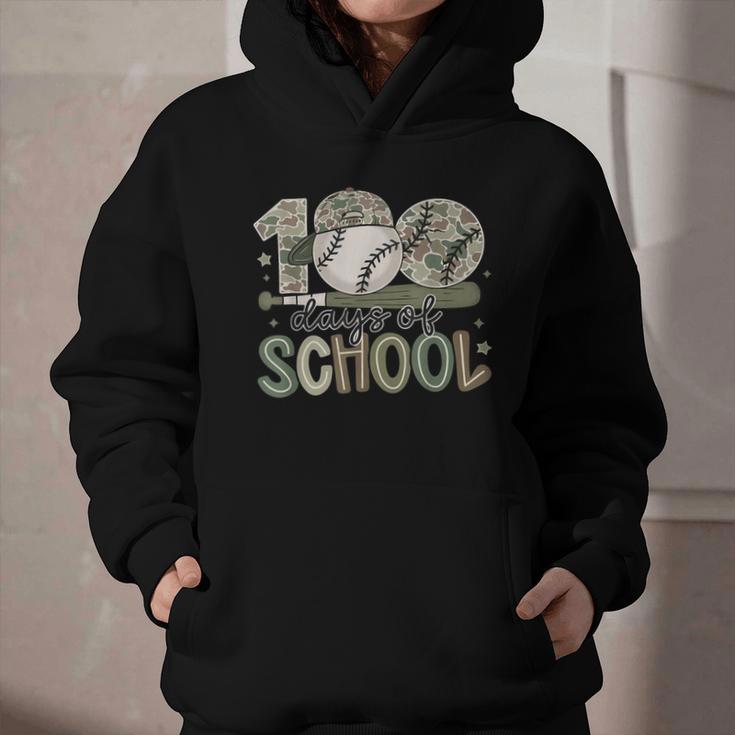 100 Days Of School Baseball Camo Celebration Graphic Youth Hoodie 100 Days Of School Baseball Camo Celebration Graphic Youth Hoodie