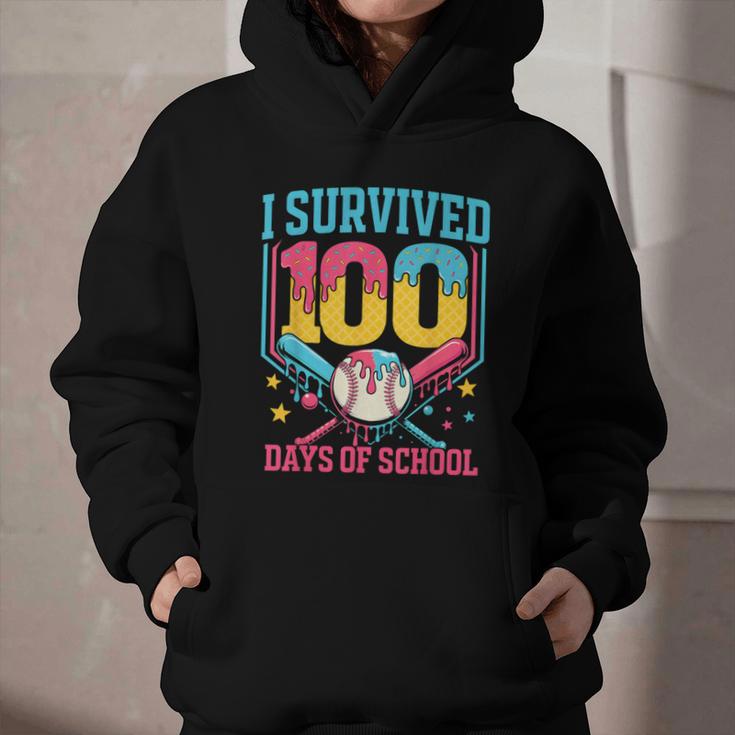 100 Days Of School Baseball Drip 100 Days Boy Girl Kids Graphic Youth Hoodie