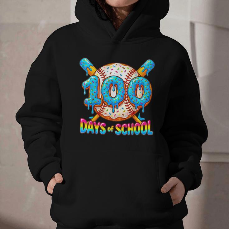 100 Days Of School Baseball Drip Boys 100th Day Of School Graphic Youth Hoodie