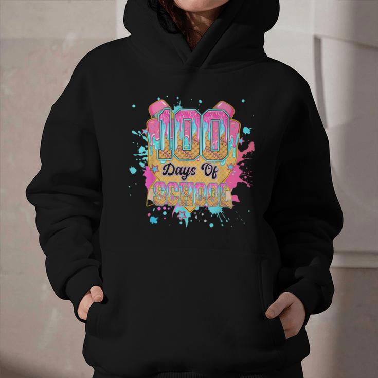 100 Days Of School Baseball Drip Boys Kids 100th Day Graphic Youth Hoodie