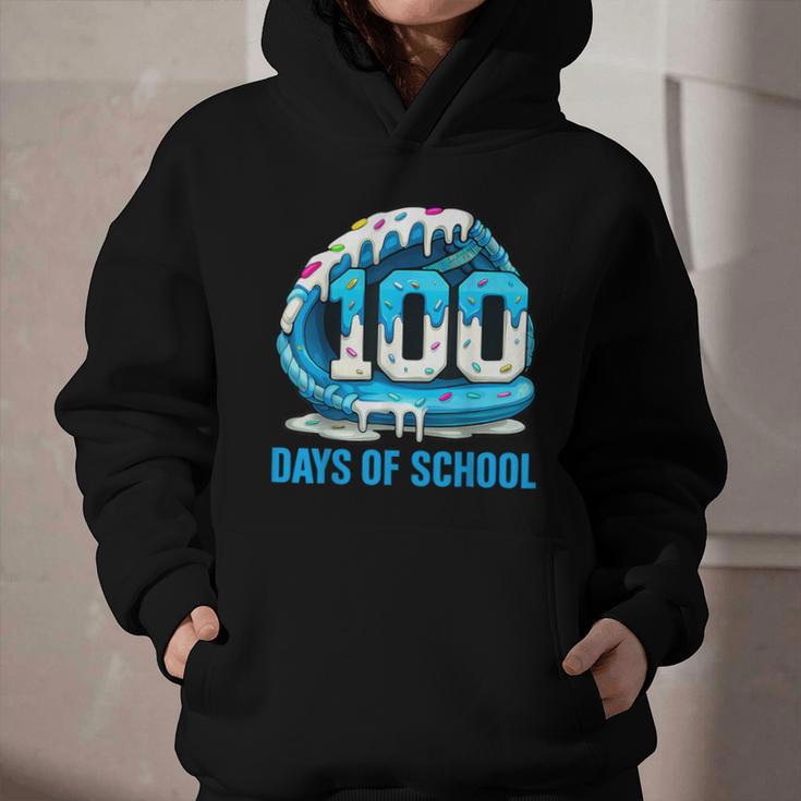 100 Days Of School Baseball Drip Ice Cream Kid Boy 100th Day Graphic Youth Hoodie