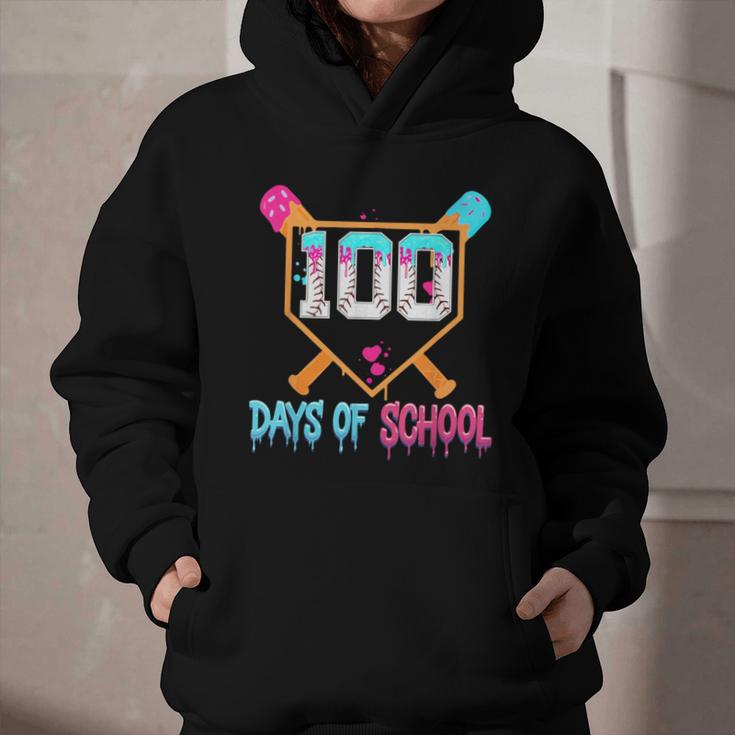 100 Days Of School Baseball Ice Cream Drip 100th Day School Graphic Youth Hoodie 100 Days Of School Baseball Ice Cream Drip 100th Day School Graphic Youth Hoodie