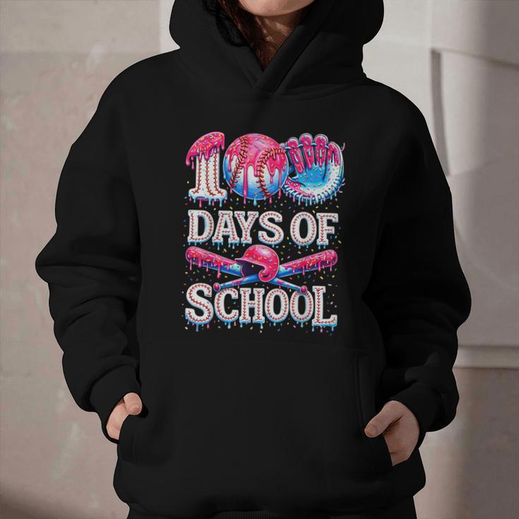 100 Days Of School Baseball Lover Donut Drip Boy Girl Graphic Youth Hoodie