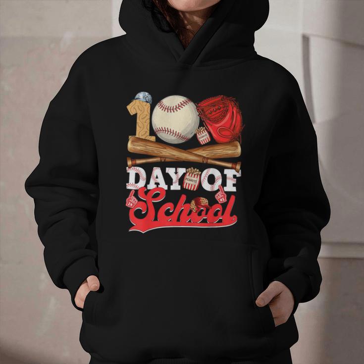 100 Days Of School Baseball Player Sports Game Teacher Kid Graphic Youth Hoodie