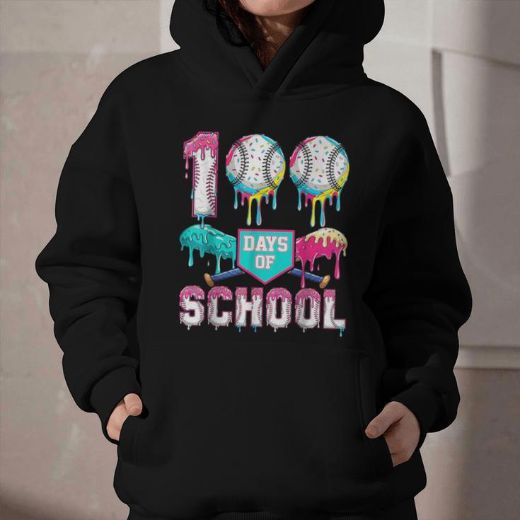 100 Days Of School Boys Kids 100th Day Of School Baseball Graphic Youth Hoodie