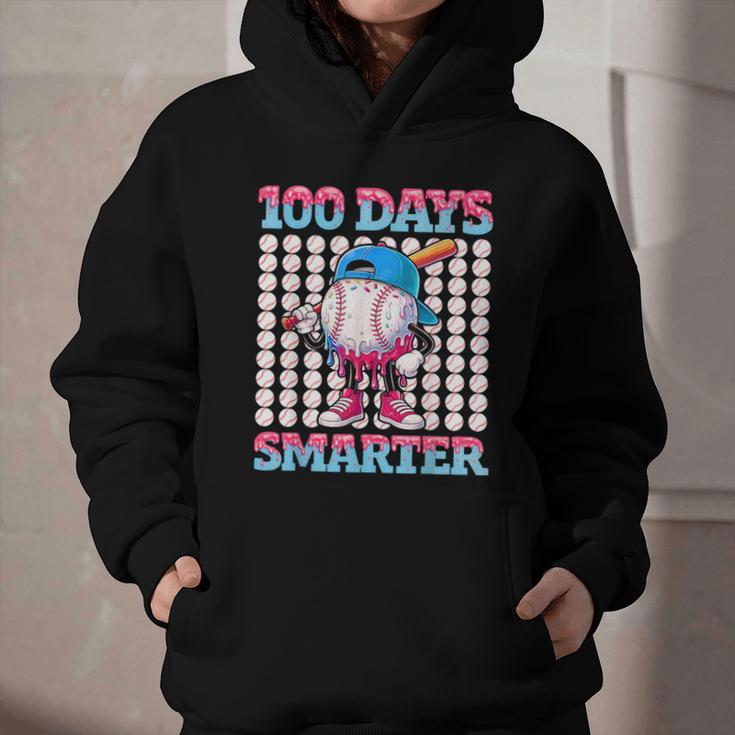 100 Days Smarter Baseball Drip Boys 100 Days Of School Kids Graphic Youth Hoodie