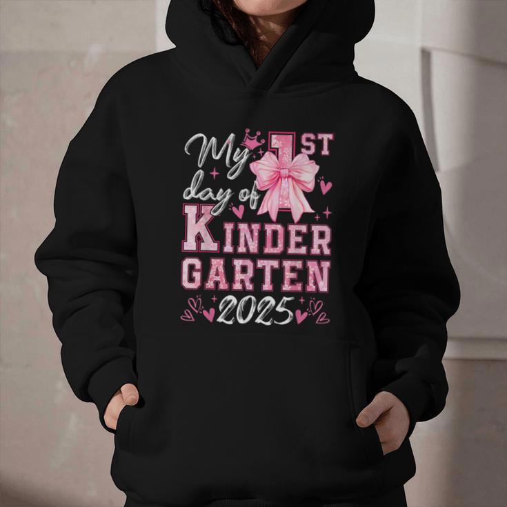 My 1st Day Of Kindergarten 2025 Back To School Girls Graphic Youth Hoodie