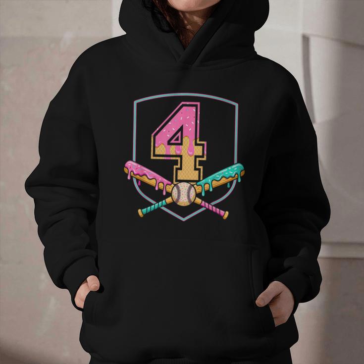 4th Birthday Baseball Bat Ice-Cream Drip 4yrs Old Boys Girls Graphic Youth Hoodie 4th Birthday Baseball Bat Ice-Cream Drip 4yrs Old Boys Girls Graphic Youth Hoodie