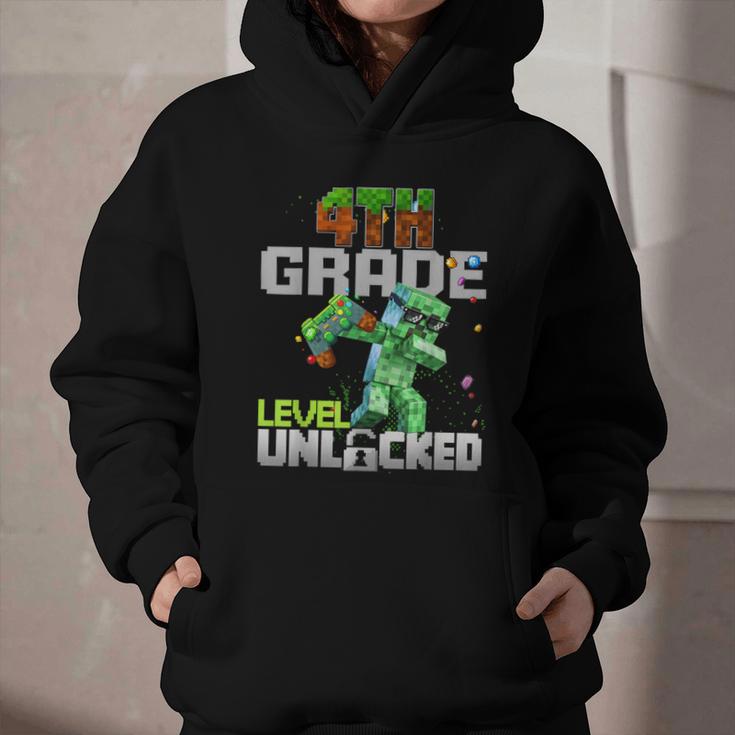 4th Grade Level Unlocked Back To School Pixel Game Graphic Youth Hoodie