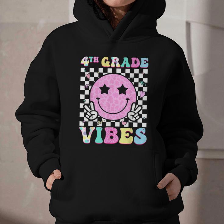 4th Grade Vibes Groovy Back To School Fourth Grade Girls Kid Graphic Youth Hoodie