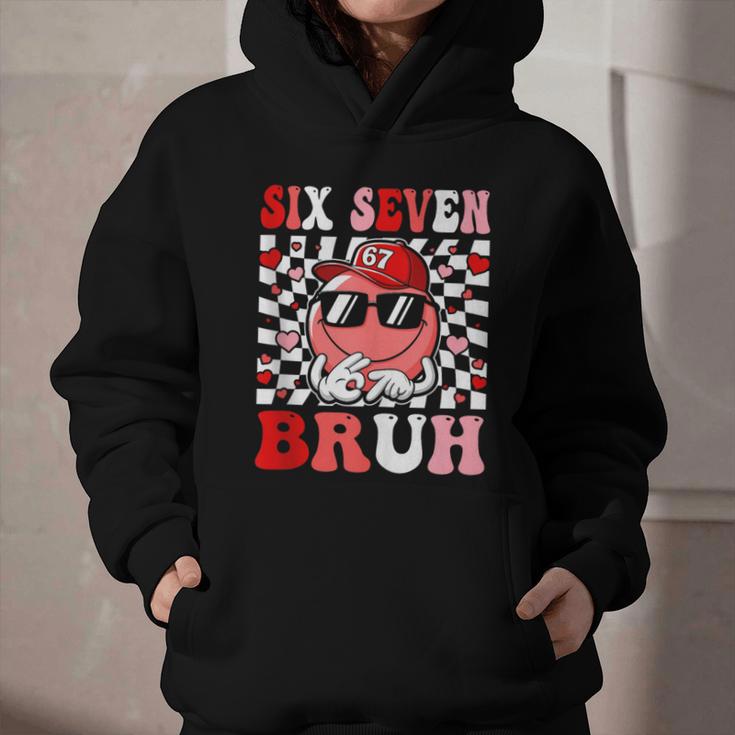 6 7 Bruh Six Seven Valentine Heart Baseball Graphic Youth Hoodie 6 7 Bruh Six Seven Valentine Heart Baseball Graphic Youth Hoodie