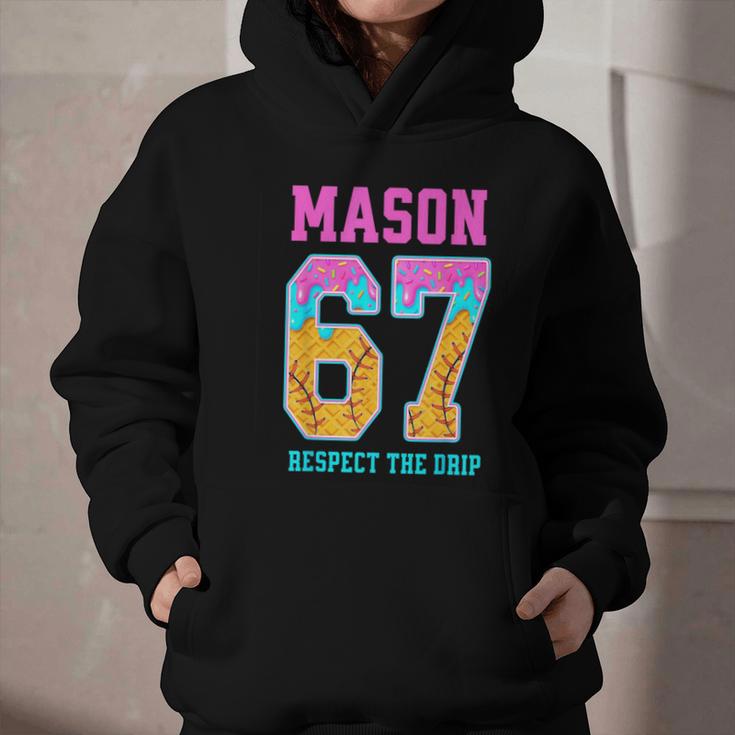 6 7 Mason Baseball Drip Graphic Youth Hoodie