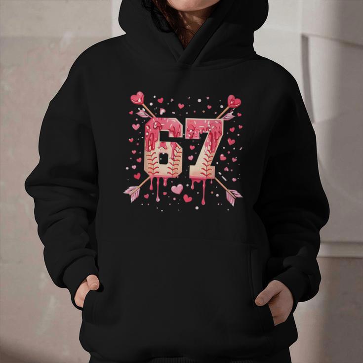6 7 Melting Number Arrow Baseball Drip Valentine's Day Graphic Youth Hoodie 6 7 Melting Number Arrow Baseball Drip Valentine's Day Graphic Youth Hoodie