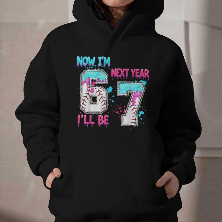 Now Im 6 Next Year I'Ll Be 7 Baseball Ice Cream Drip 67 Meme Graphic Youth Hoodie Now Im 6 Next Year I'Ll Be 7 Baseball Ice Cream Drip 67 Meme Graphic Youth Hoodie