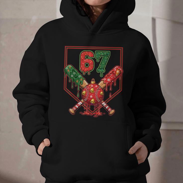 67 Baseball Drip Christmas Meme Six Seven Gen Alpha Slang Graphic Youth Hoodie