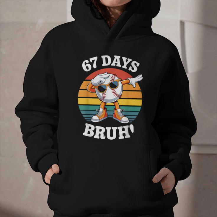 67 Days Of School Bruh Teacher Kids Dabbing Baseball Graphic Youth Hoodie