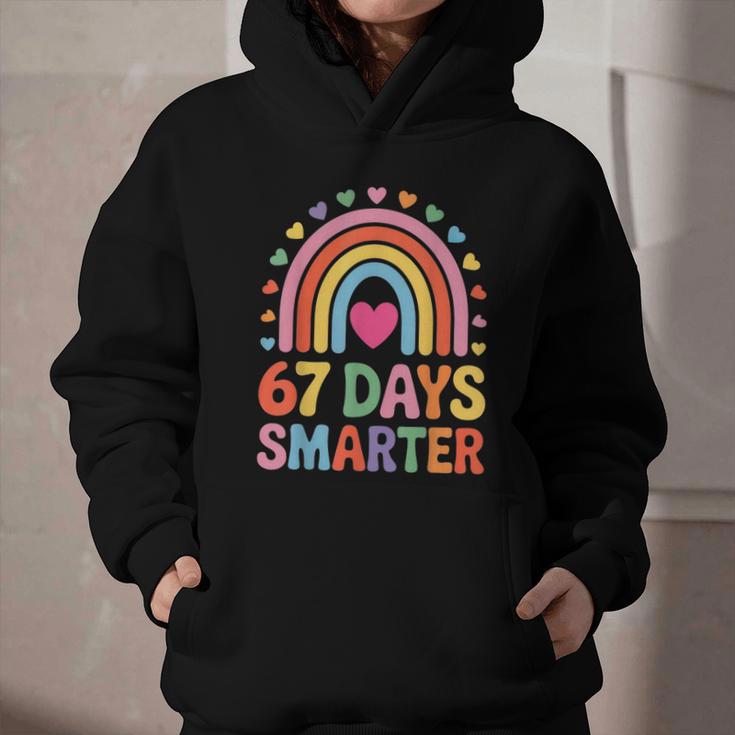 67 Days Smarter Rainbow For Back To School Kids Graphic Youth Hoodie