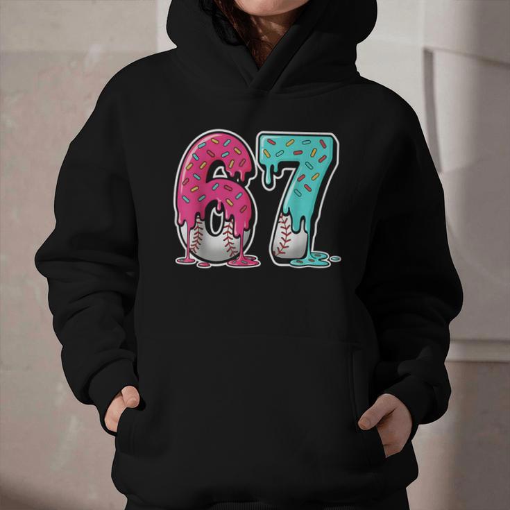 67 Ice Cream Drip Baseball Gen Alpha Slang Six Seven Meme Graphic Youth Hoodie 67 Ice Cream Drip Baseball Gen Alpha Slang Six Seven Meme Graphic Youth Hoodie