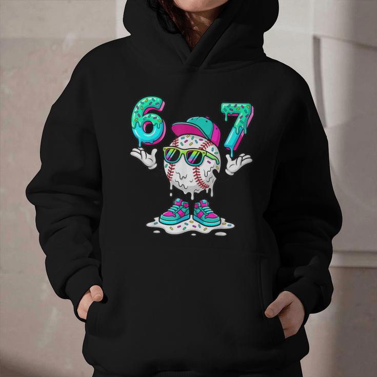 67 Meme Six Seven 6 7 Meme Baseball Drip Graphic Youth Hoodie