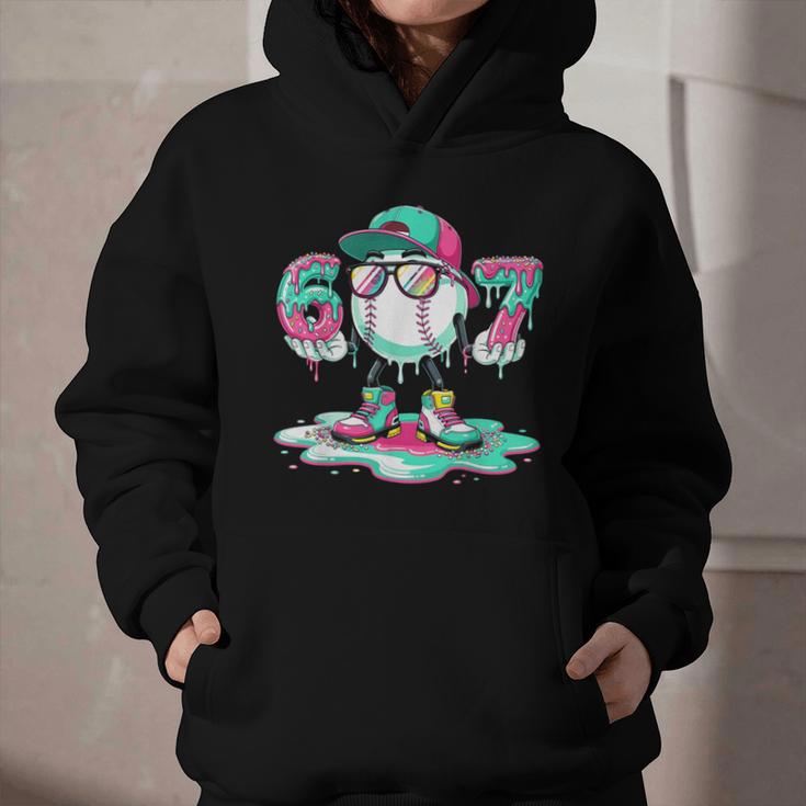 67 Meme Six Seven 6 7 Meme Baseball Ice Cream Drip Graphic Youth Hoodie
