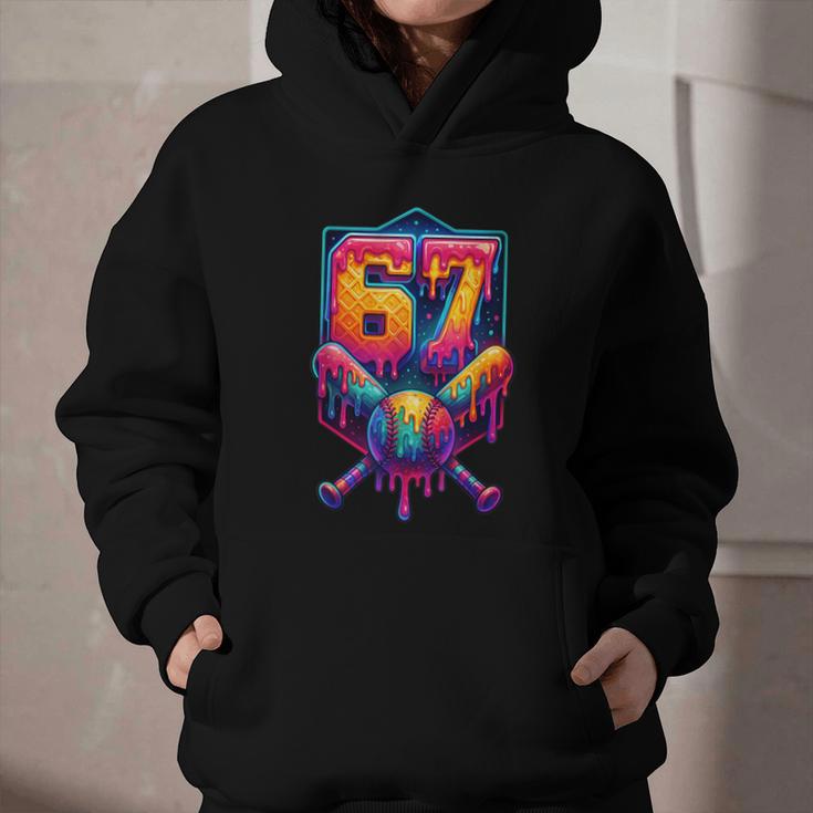 67 Meme Trendy Baseball Number 67 Player Six Seven Graphic Youth Hoodie