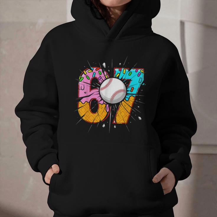 67 Six Seven 6 7 Boys 67 Baseball Ice Cream Drip 6 7 Graphic Youth Hoodie