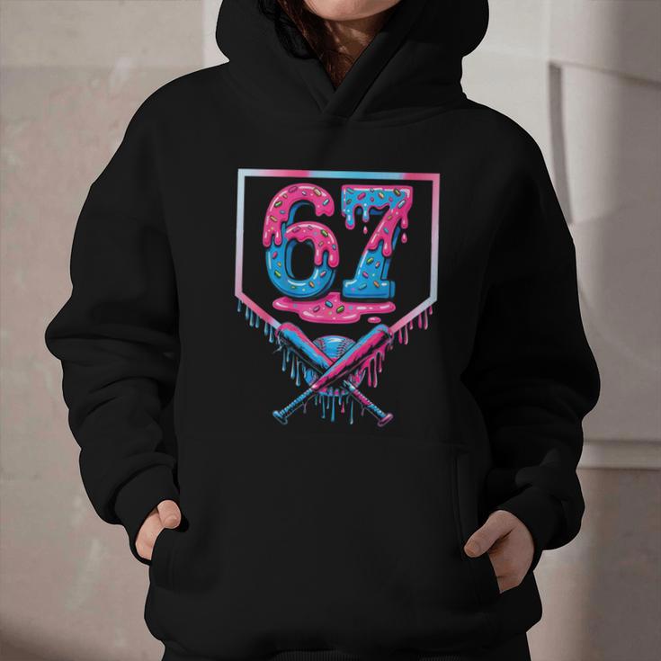 67 Six Seven Baseball Ice Cream Drip Cool Meme 67 Graphic Youth Hoodie