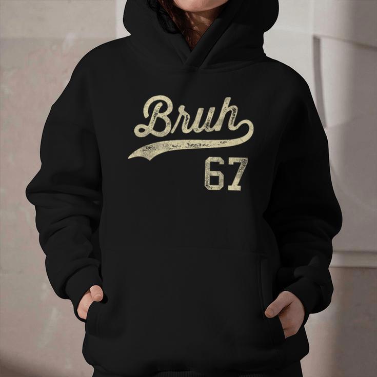 67 Six Seven Bruh Meme Baseball Style Vintage Graphic Youth Hoodie