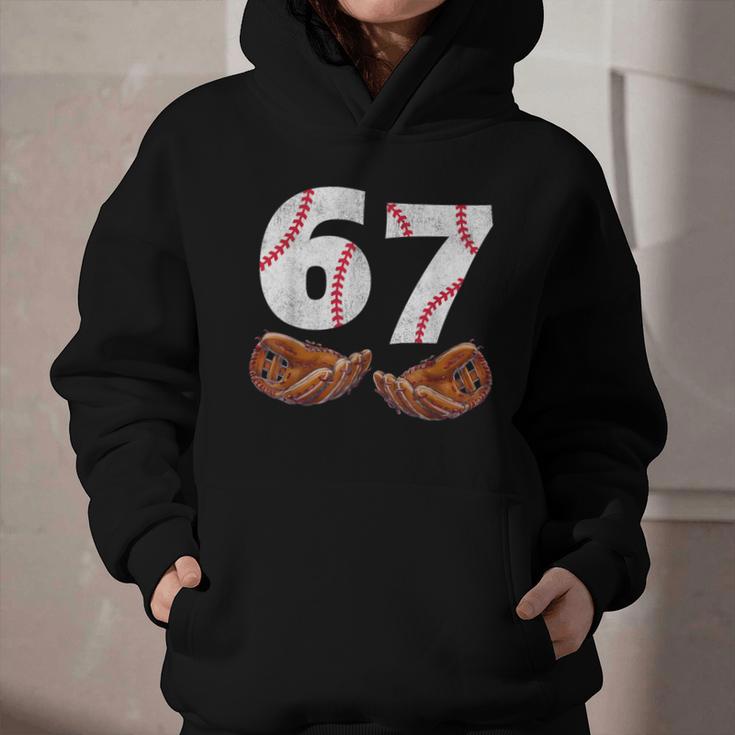 67 Trend Baseball Glove Number Style Graphic Youth Hoodie 67 Trend Baseball Glove Number Style Graphic Youth Hoodie