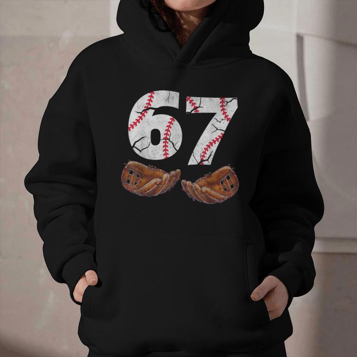 67 Trend Baseball Six Seven Number For Boys Men Graphic Youth Hoodie