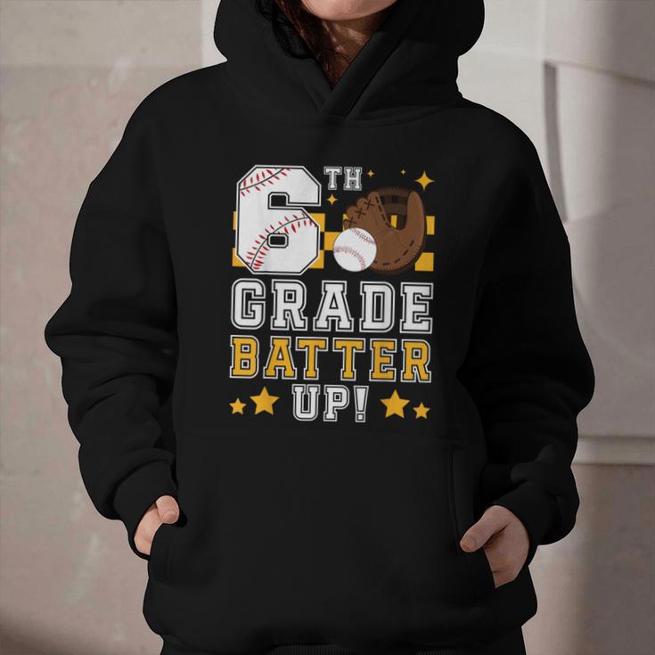 6th Grade Batter Up Baseball First Day Back To School Graphic Youth Hoodie 6th Grade Batter Up Baseball First Day Back To School Graphic Youth Hoodie