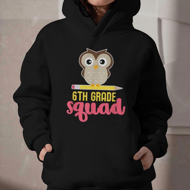 6th Grade Squad Back To School Owl & Pencil Graphic Youth Hoodie