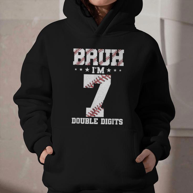 7th Birthday Baseball Bruh I'm 7 Double Digits 7 Years Old Graphic Youth Hoodie 7th Birthday Baseball Bruh I'm 7 Double Digits 7 Years Old Graphic Youth Hoodie