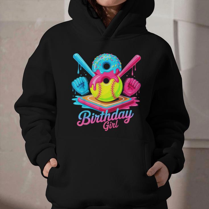 8th Birthday Baseball Ice Cream Drip 8 Years Old Girls B-Day Graphic Youth Hoodie