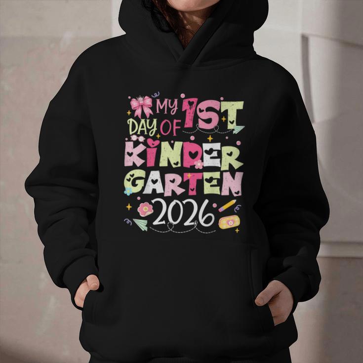 Back To School My 1st Day Of Kindergarten 2026 Bow Graphic Youth Hoodie