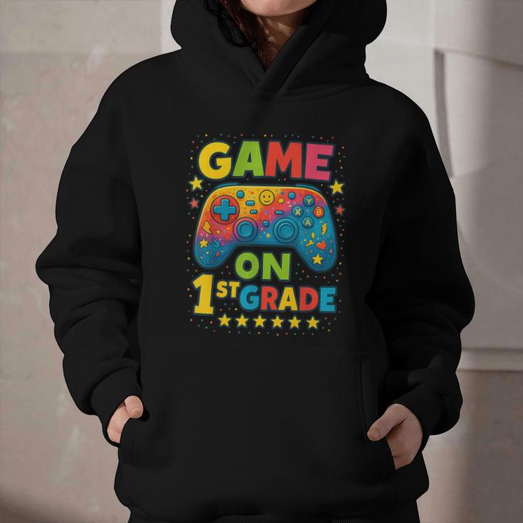 Back To School 1st Grade Boys Gamer First Day School Level Graphic Youth Hoodie Back To School 1st Grade Boys Gamer First Day School Level Graphic Youth Hoodie