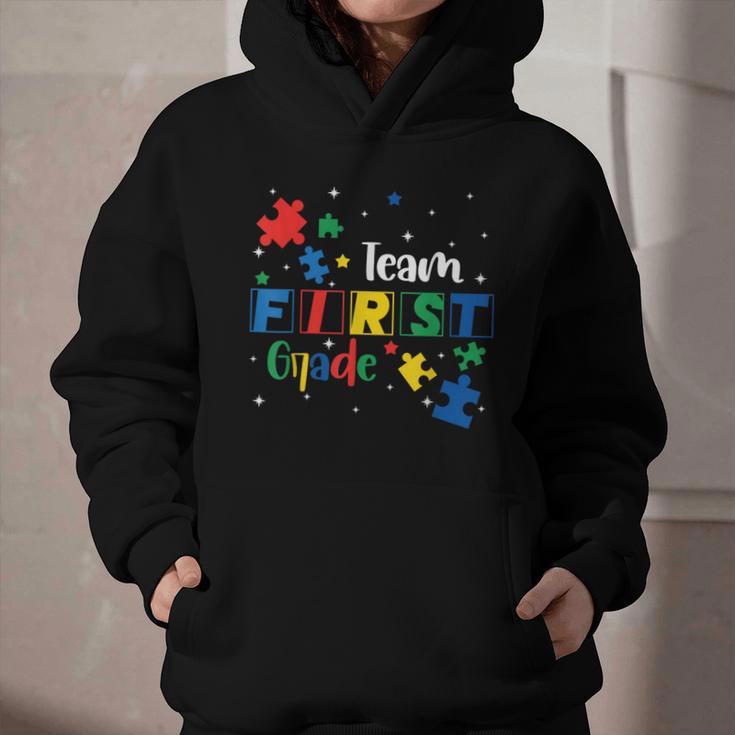 Back To School Autism Puzzle Pieces Autistic First Grade ASD Graphic Youth Hoodie Back To School Autism Puzzle Pieces Autistic First Grade ASD Graphic Youth Hoodie