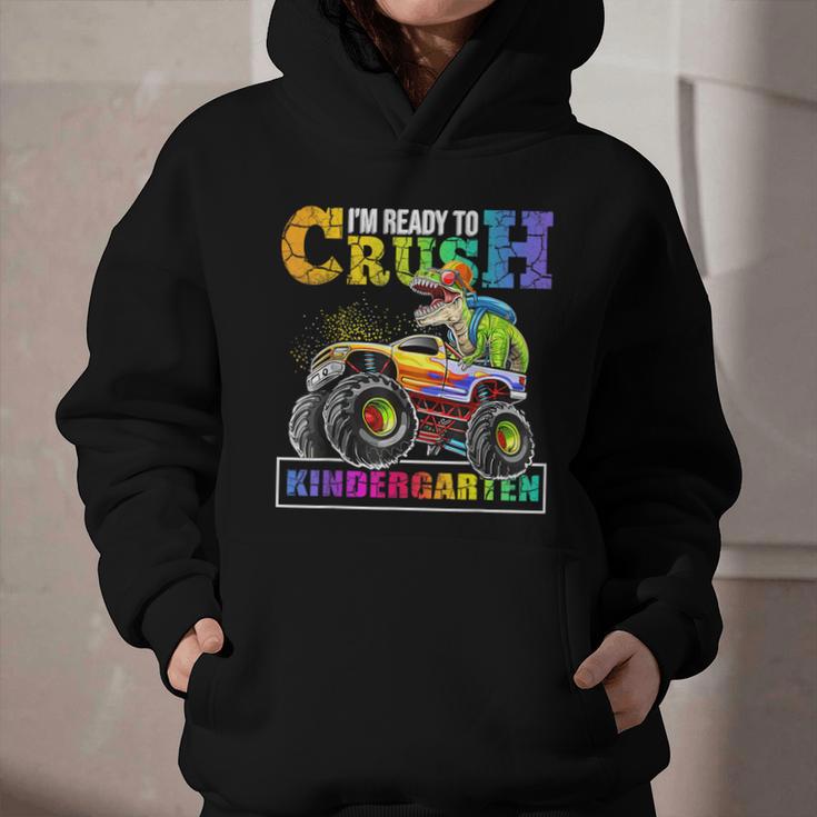 Back To School Boy Dinosaur I'm Ready To Crush Kindergarten Graphic Youth Hoodie